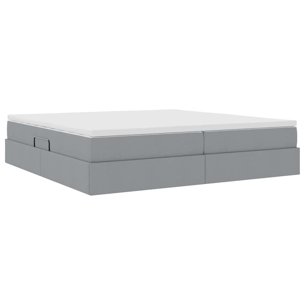 Letto con contenitore e materasso Grigio chiaro 200 x 200 cm | homemem39
