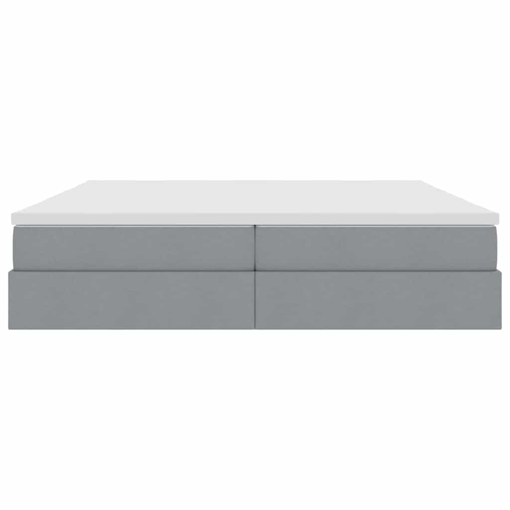 Letto con contenitore e materasso Grigio chiaro 200 x 200 cm | homemem39