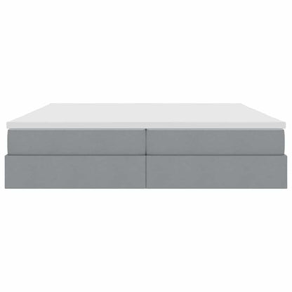Letto con contenitore e materasso Grigio chiaro 200 x 200 cm | homemem39