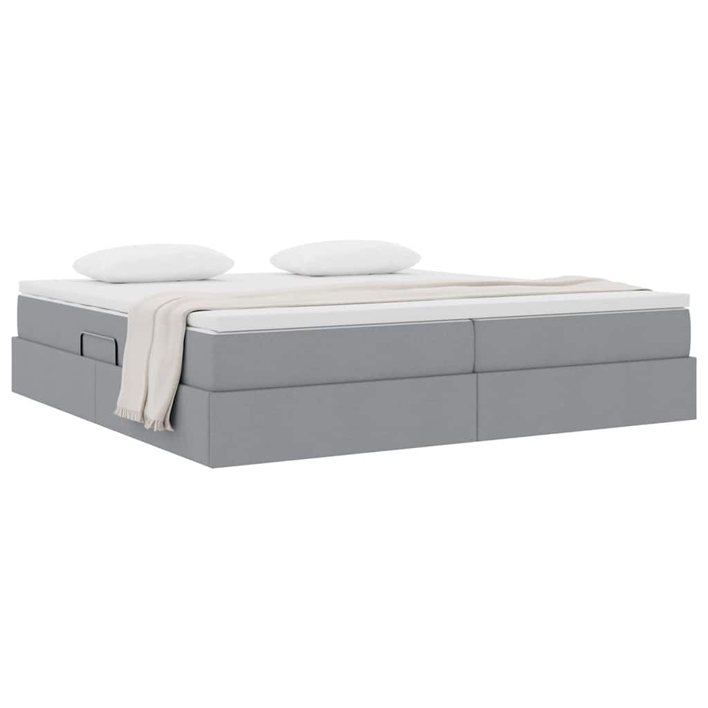 Letto con contenitore e materasso Grigio chiaro 200 x 200 cm | homemem39