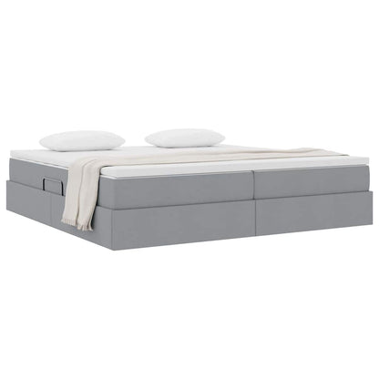 Letto con contenitore e materasso Grigio chiaro 200 x 200 cm | homemem39