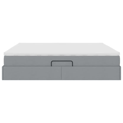 Letto con contenitore e materasso Grigio chiaro 200 x 200 cm | homemem39