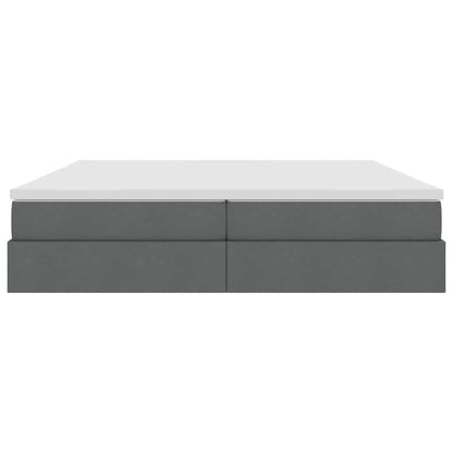 Letto con contenitore e materasso Grigio scuro 200 x 200 cm | homemem39