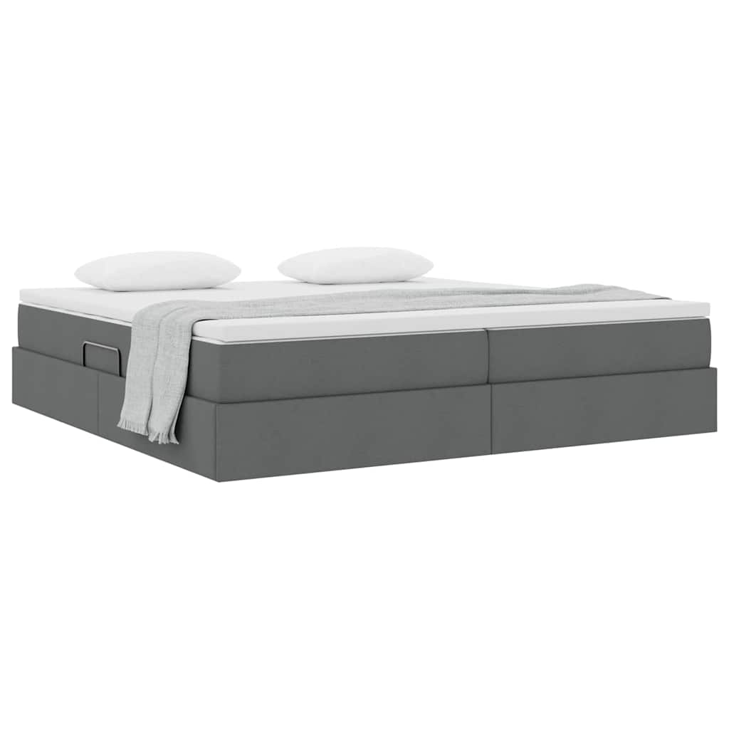 Letto con contenitore e materasso Grigio scuro 200 x 200 cm | homemem39