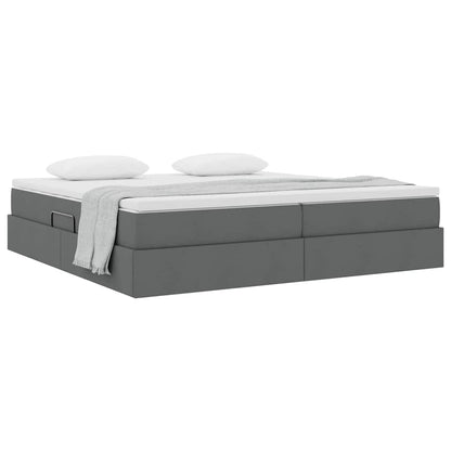 Letto con contenitore e materasso Grigio scuro 200 x 200 cm | homemem39