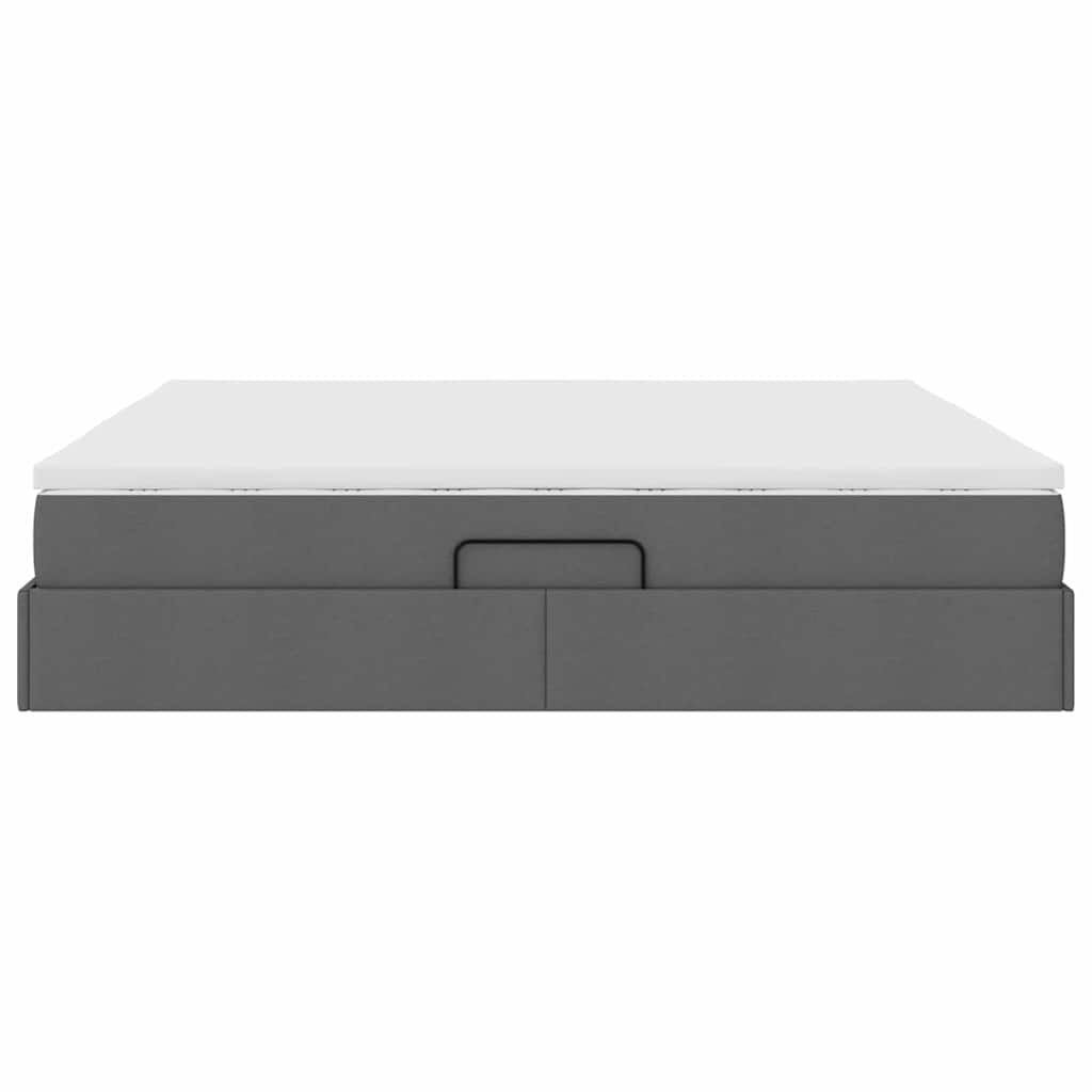 Letto con contenitore e materasso Grigio scuro 200 x 200 cm | homemem39