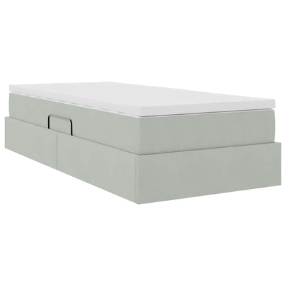 Letto con contenitore e materasso Grigio chiaro 90 x 190 cm | homemem39