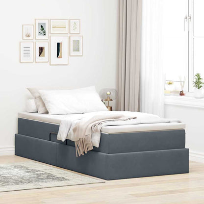 Letto con contenitore e materasso Grigio scuro 90 x 190 cm | homemem39