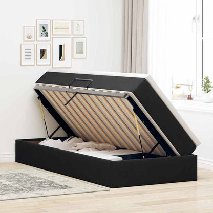 Letto con contenitore e materasso Nero 90 x 190 cm Velluto | homemem39