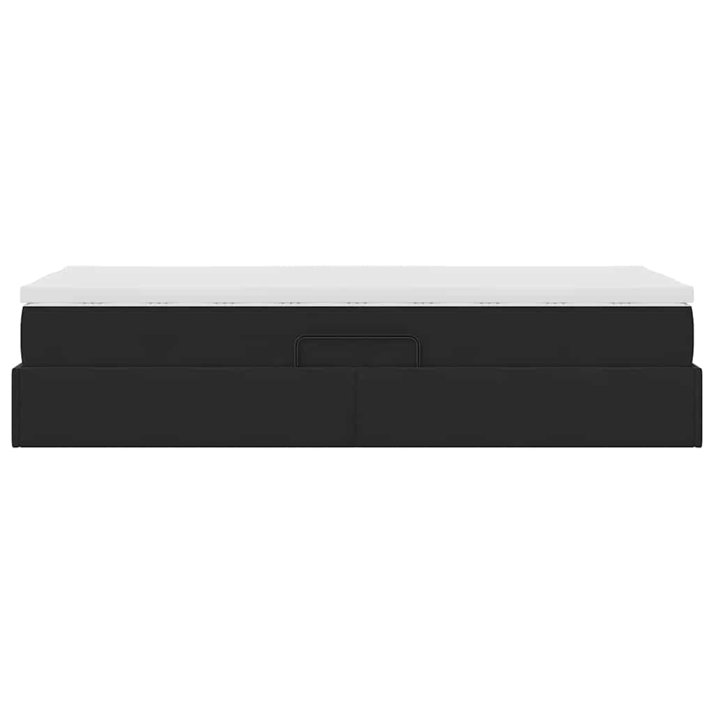 Letto con contenitore e materasso Nero 90 x 190 cm Velluto | homemem39
