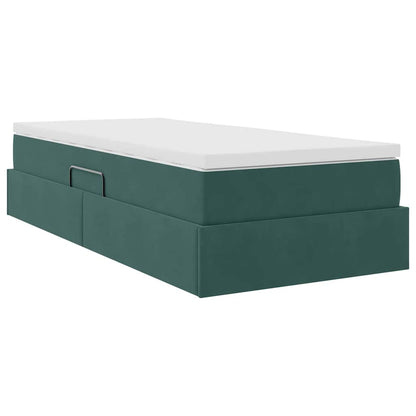 Letto con contenitore e materasso Verde Scuro 90 x 190 cm | homemem39