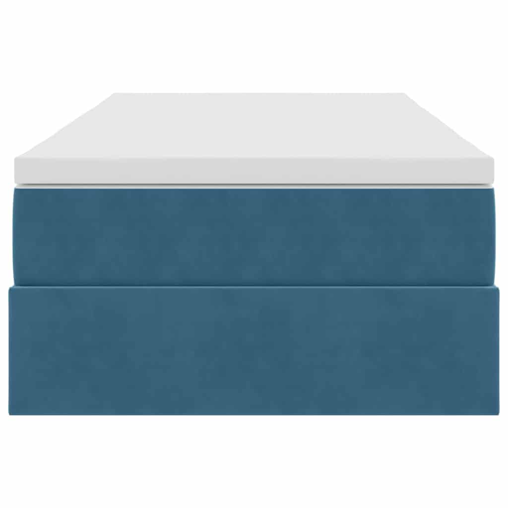 Letto con contenitore e materasso Blu Scuro 90 x 190 cm Velluto | homemem39