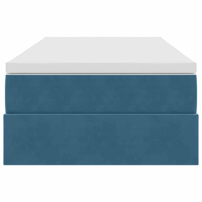 Letto con contenitore e materasso Blu Scuro 90 x 190 cm Velluto | homemem39