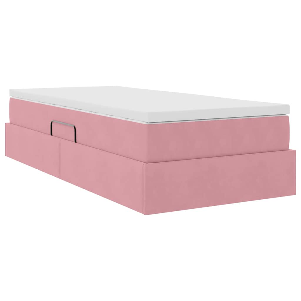 Letto con contenitore e materasso Rosa 90 x 190 cm Velluto | homemem39