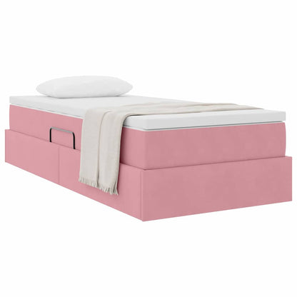Letto con contenitore e materasso Rosa 90 x 190 cm Velluto | homemem39