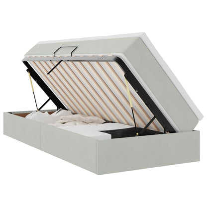 Letto con contenitore e materasso Grigio chiaro 90 x 200 cm | homemem39