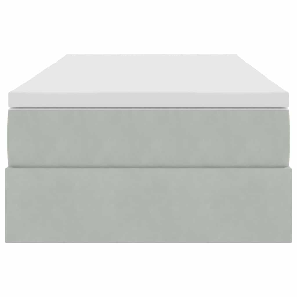 Letto con contenitore e materasso Grigio chiaro 90 x 200 cm | homemem39