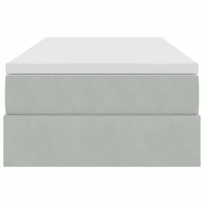 Letto con contenitore e materasso Grigio chiaro 90 x 200 cm | homemem39