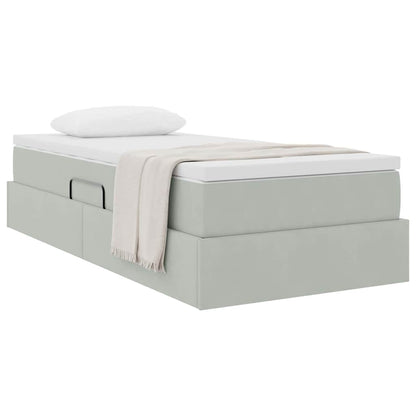 Letto con contenitore e materasso Grigio chiaro 90 x 200 cm | homemem39