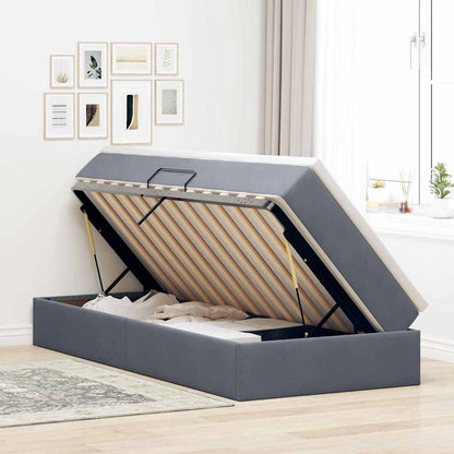 Letto con contenitore e materasso Grigio scuro 90 x 200 cm | homemem39