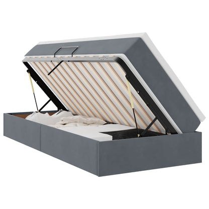 Letto con contenitore e materasso Grigio scuro 90 x 200 cm | homemem39