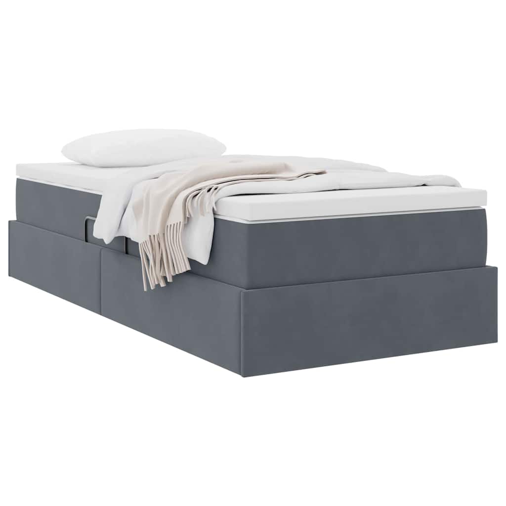 Letto con contenitore e materasso Grigio scuro 90 x 200 cm | homemem39