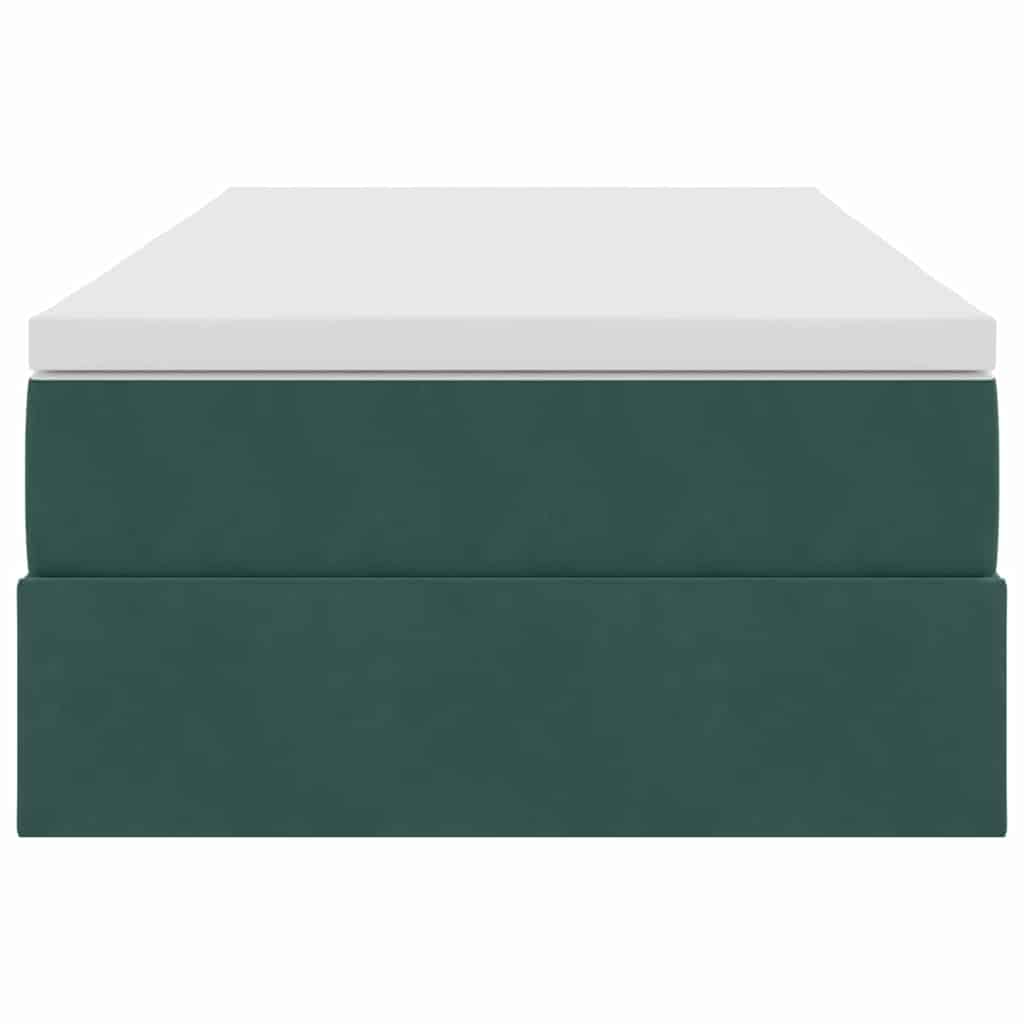 Letto con contenitore e materasso Verde Scuro 90 x 200 cm