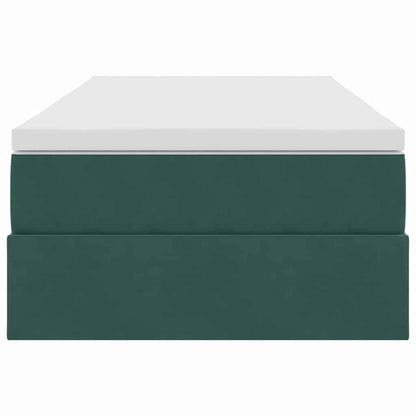 Letto con contenitore e materasso Verde Scuro 90 x 200 cm