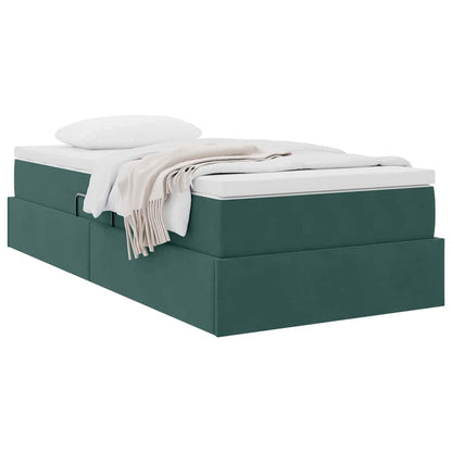 Letto con contenitore e materasso Verde Scuro 90 x 200 cm | homemem39