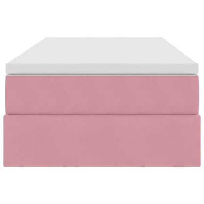 Letto con contenitore e materasso Rosa 90 x 200 cm Velluto | homemem39