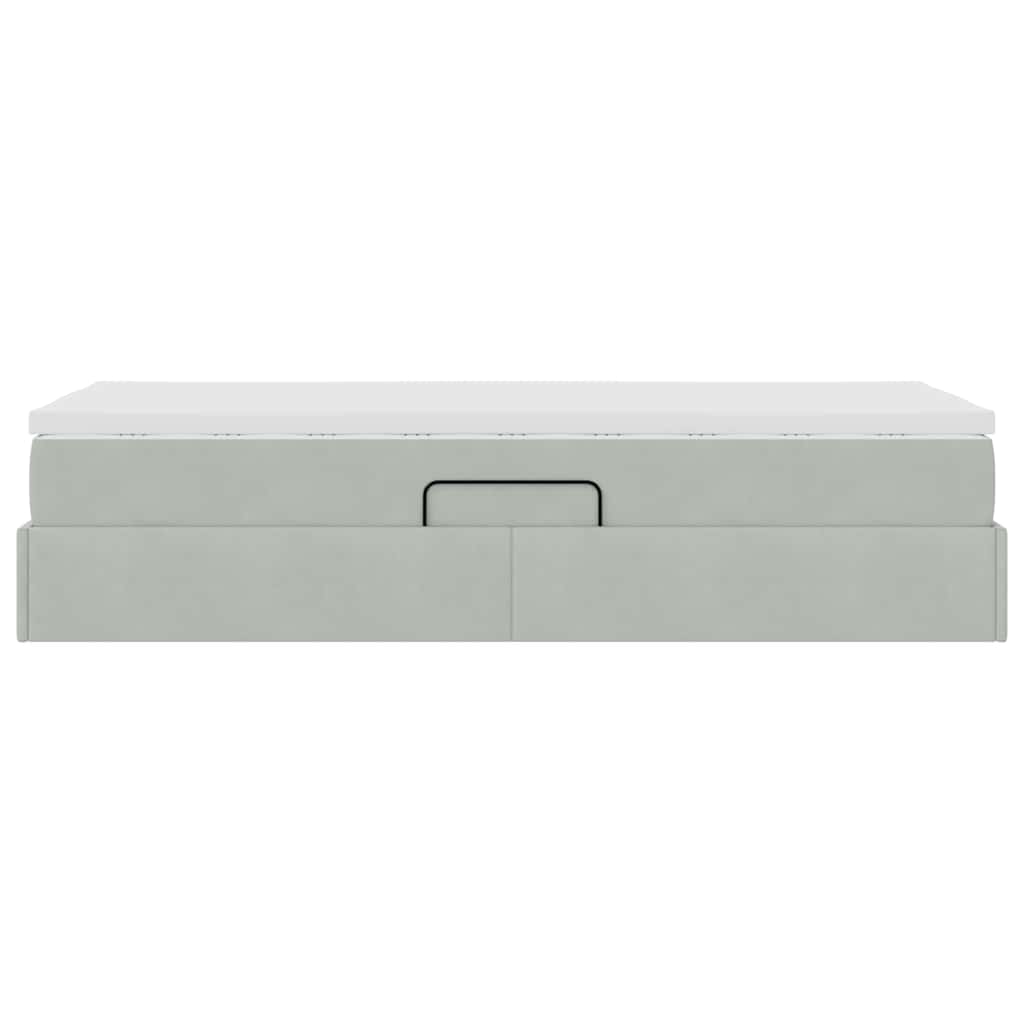 Letto con contenitore e materasso Grigio chiaro 100 x 200 cm | homemem39