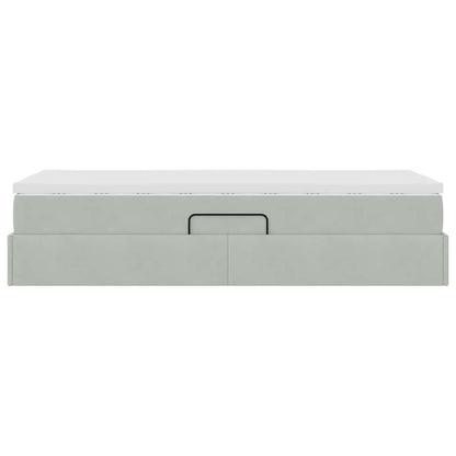 Letto con contenitore e materasso Grigio chiaro 100 x 200 cm | homemem39