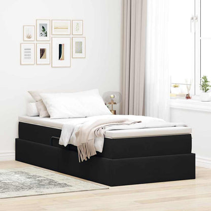 Letto con contenitore e materasso Nero 100 x 200 cm Velluto | homemem39