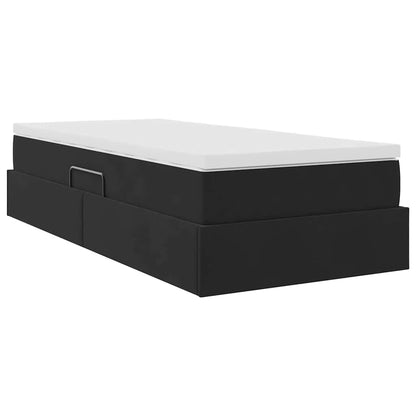 Letto con contenitore e materasso Nero 100 x 200 cm Velluto | homemem39