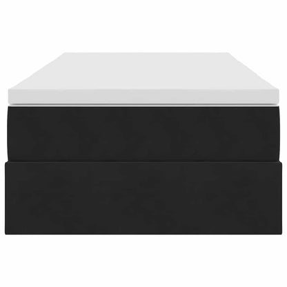 Letto con contenitore e materasso Nero 100 x 200 cm Velluto | homemem39