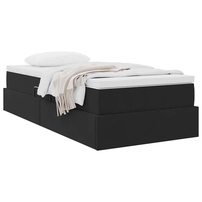 Letto con contenitore e materasso Nero 100 x 200 cm Velluto | homemem39
