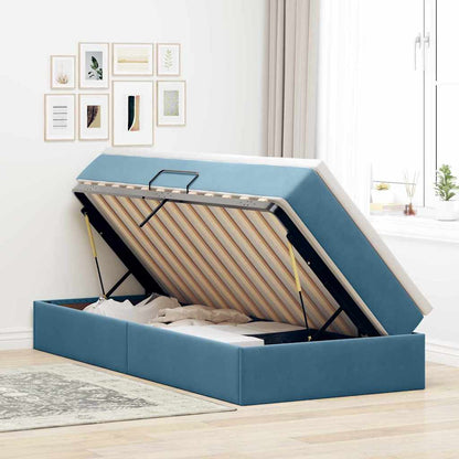 Letto con contenitore e materasso Blu Scuro 100 x 200 cm | homemem39