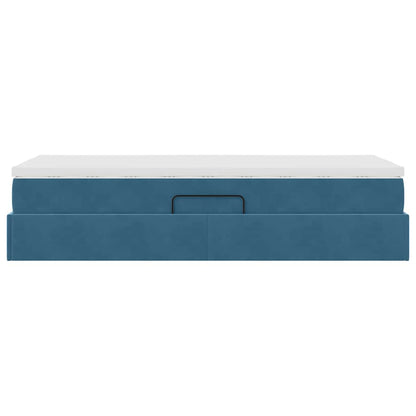 Letto con contenitore e materasso Blu Scuro 100 x 200 cm | homemem39