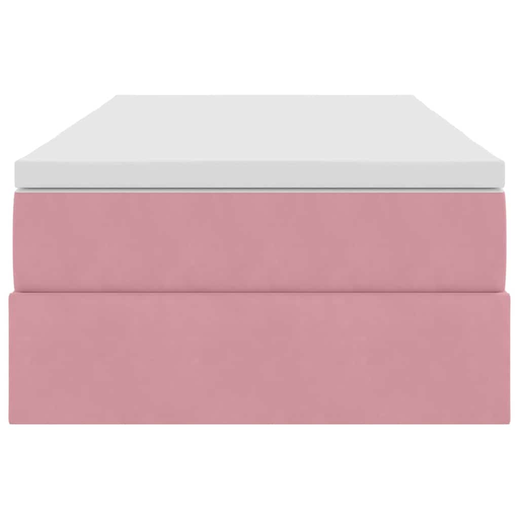 Letto con contenitore e materasso Rosa 100 x 200 cm Velluto | homemem39