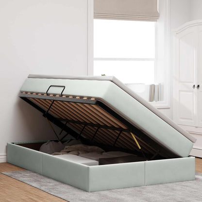 Letto con contenitore e materasso Grigio chiaro 120 x 190 cm | homemem39