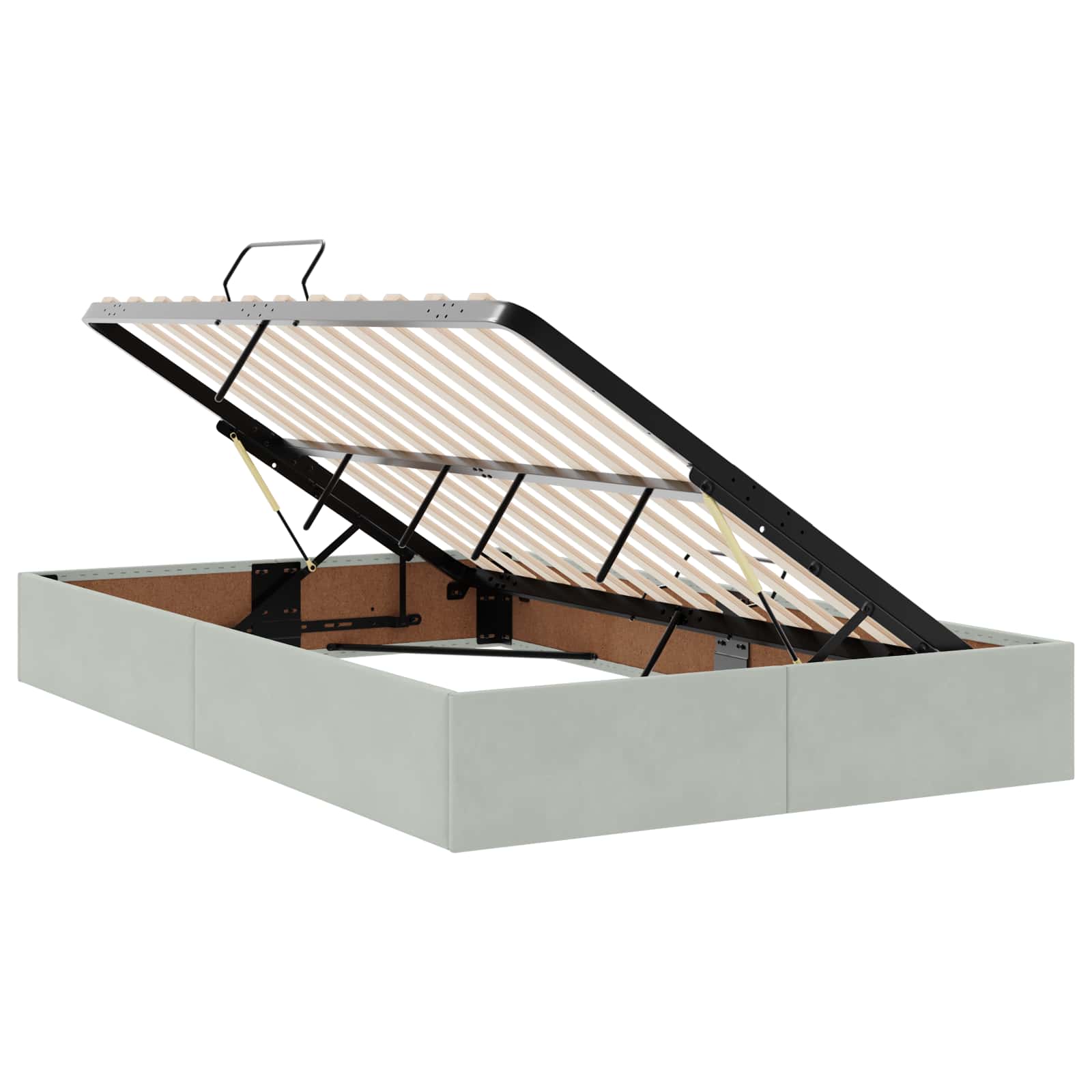 Letto con contenitore e materasso Grigio chiaro 120 x 190 cm | homemem39