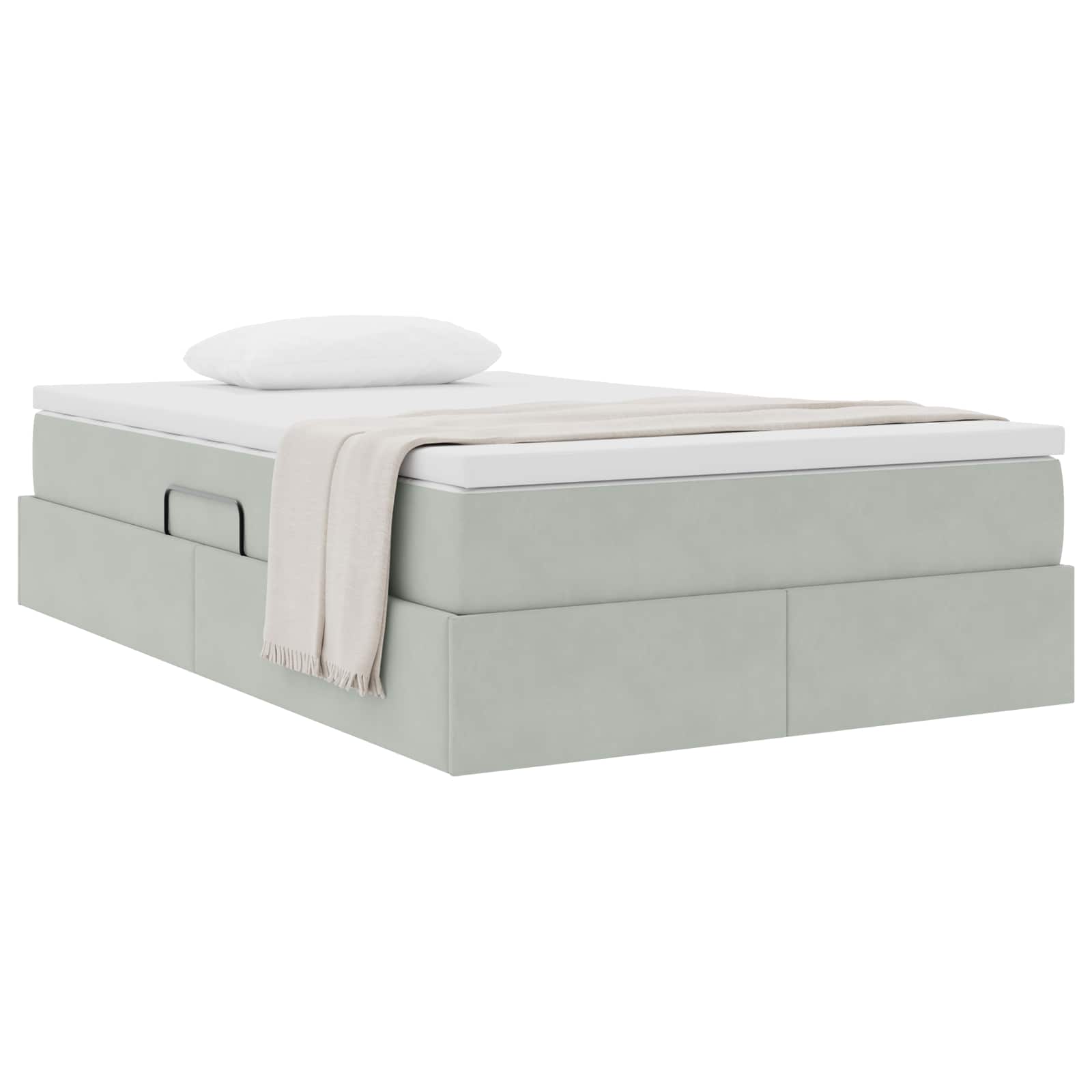 Letto con contenitore e materasso Grigio chiaro 120 x 190 cm | homemem39