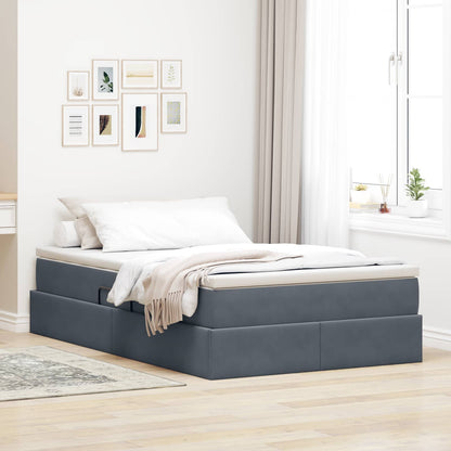 Letto con contenitore e materasso Grigio scuro 120 x 190 cm | homemem39