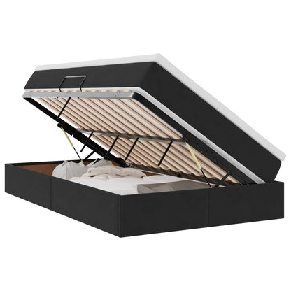 Letto con contenitore e materasso Nero 120 x 190 cm Velluto | homemem39