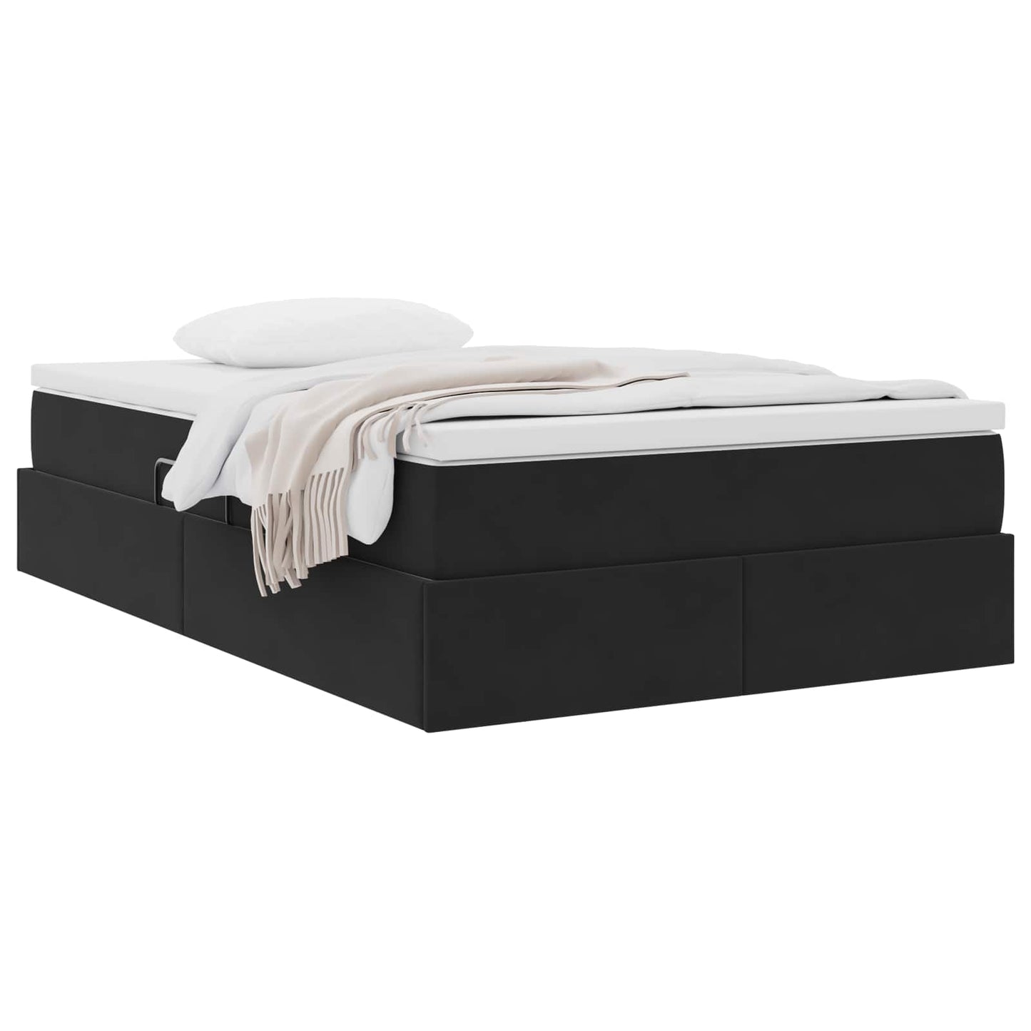 Letto con contenitore e materasso Nero 120 x 190 cm Velluto | homemem39