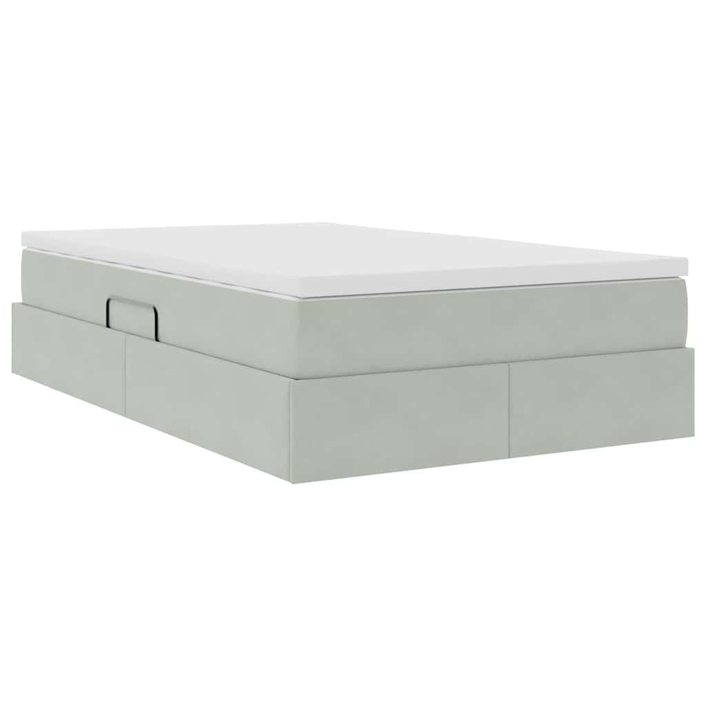 Letto con contenitore e materasso Grigio chiaro 120 x 200 cm | homemem39