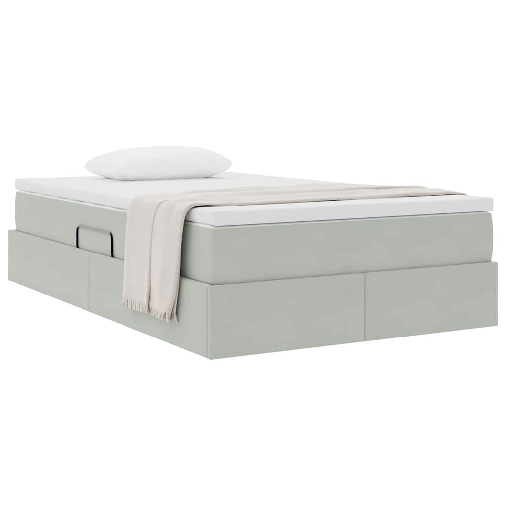 Letto con contenitore e materasso Grigio chiaro 120 x 200 cm | homemem39