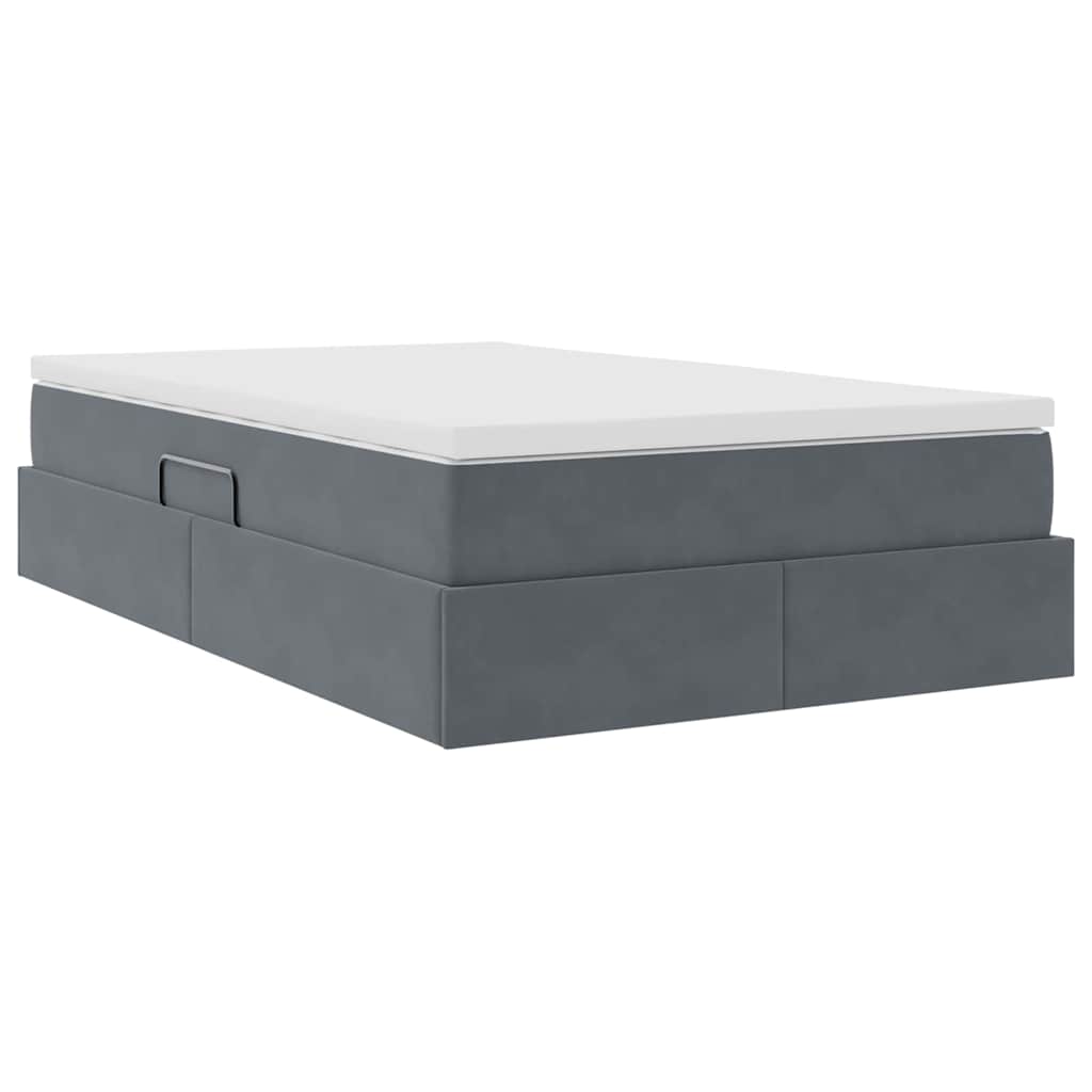 Letto con contenitore e materasso Grigio scuro 120 x 200 cm | homemem39