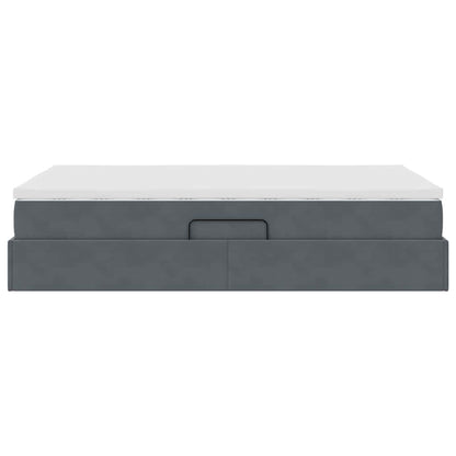 Letto con contenitore e materasso Grigio scuro 120 x 200 cm | homemem39
