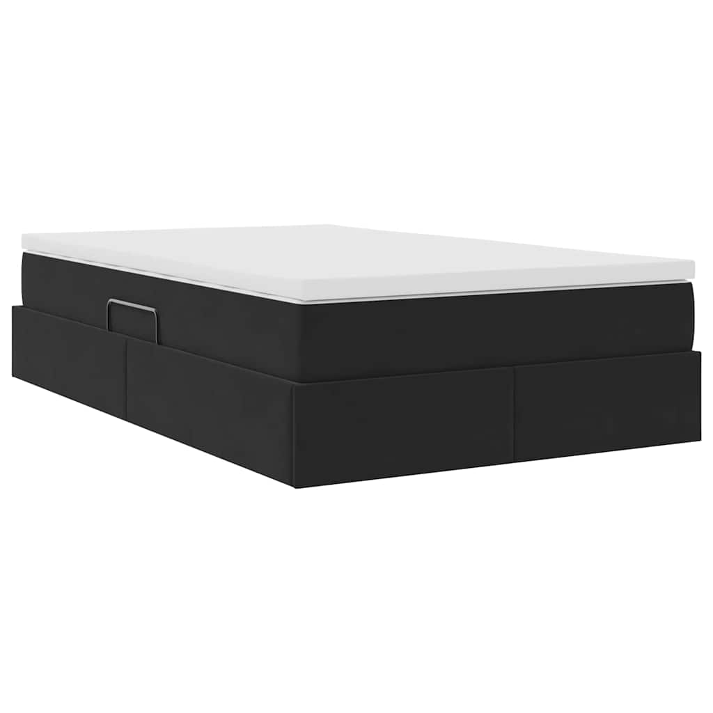 Letto con contenitore e materasso Nero 120 x 200 cm Velluto | homemem39